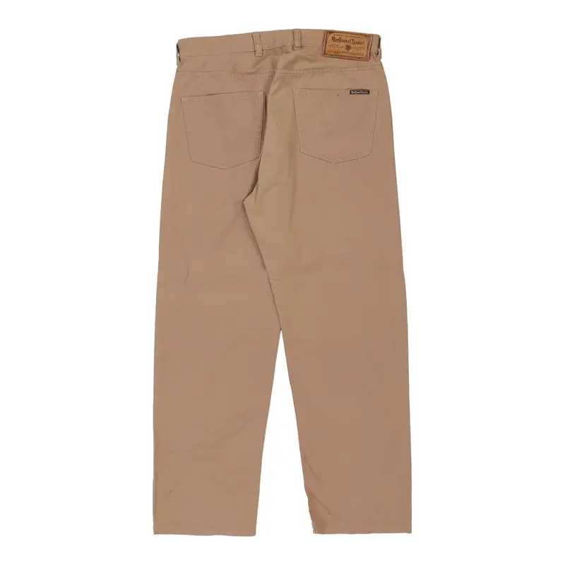 Marlboro Classics Trousers - 32W 28L Brown Cotton