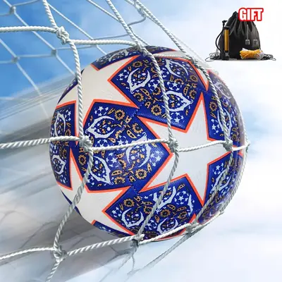 Durable Curve Soccer Ball Size 5 with Air Pump, 2024 Game Football, Star Pattern Training Soccer, Training Competition Soccer...