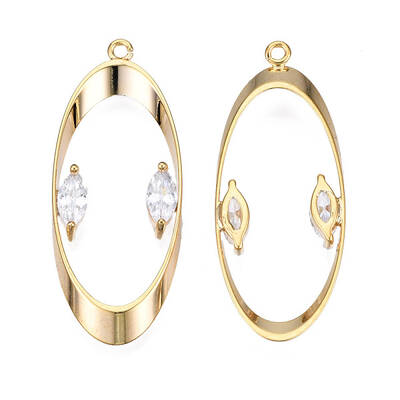 Brass Rhinestone Pendants