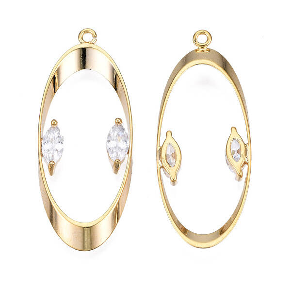 Brass Rhinestone Pendants