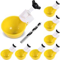 Chicken Waterer Cups (8 Pack/Yellow) - DIY Automatic Large Chicken Water Feeder for Ducks,Chicks, Turkeys, Quail, Bunny, Bird...