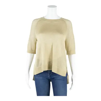 MICHAEL KORS Sparkle Top Gold Short Sleeve Womens XS