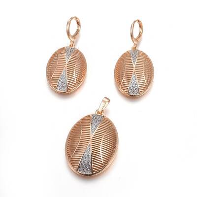 Brass Micro Pave Cubic Zirconia Jewelry Sets
