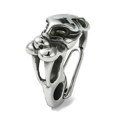 Tibetan Style 304 Stainless Steel Spring Gate Rings