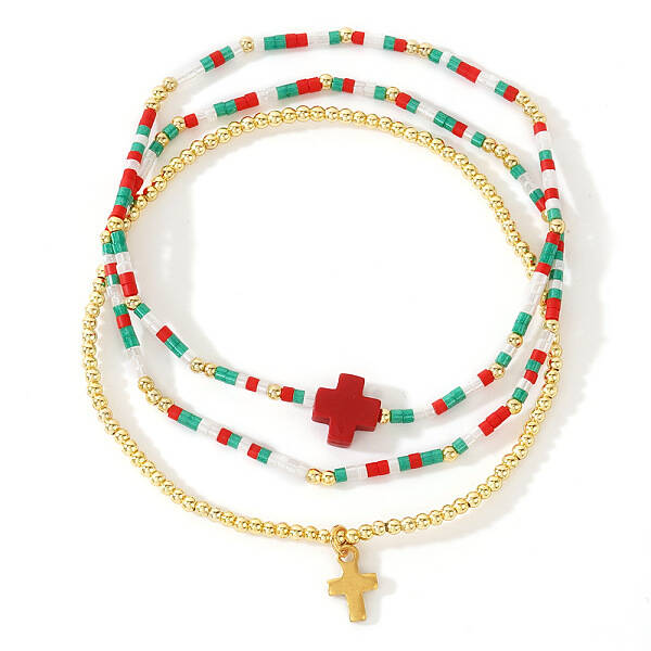 Minimalist Glass Seed Beads Stretch Bracelet Sets