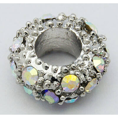 Alloy Rhinestone European Beads