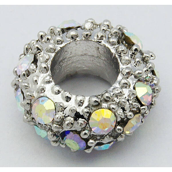Alloy Rhinestone European Beads