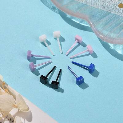 Hypoallergenic Bioceramics Zirconia Ceramic Square Stud Earrings