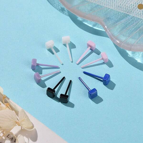 Hypoallergenic Bioceramics Zirconia Ceramic Square Stud Earrings