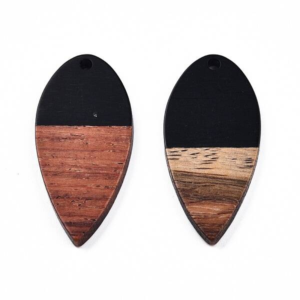 Opaque Resin & Walnut Wood Pendants