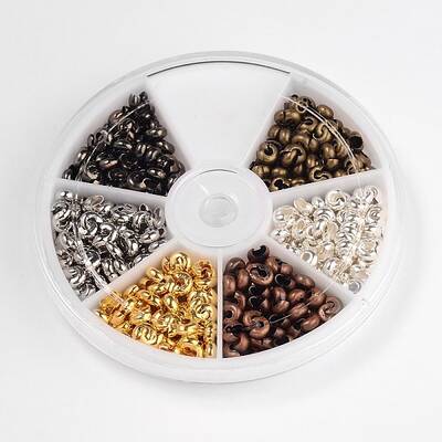 6 Color Iron Crimp Beads Covers