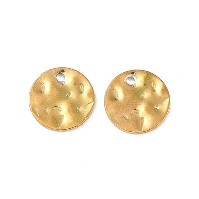 Ion Plating(IP) 304 Stainless Steel Textured Disc Charms