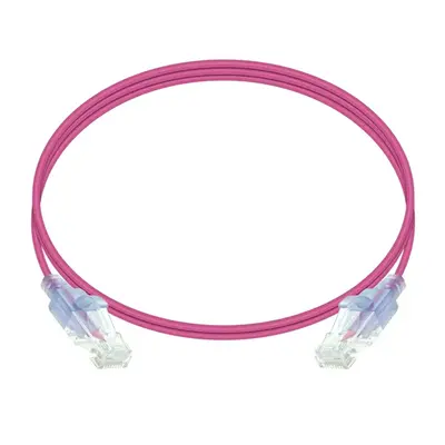36202 Monoprice Cat6A Ethernet Patch Cable SlimRun Snagless RJ45 550MHz UTP Pure Bare Copper 10G 30AWG 5-Pack 7ft Pink