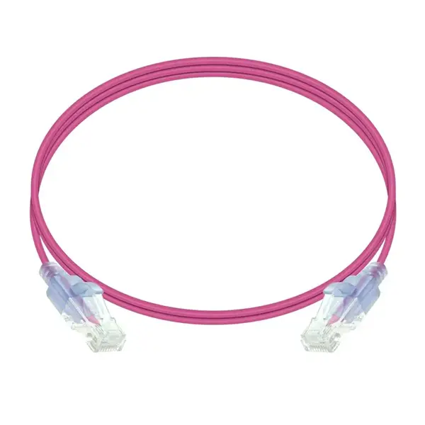 36202 Monoprice Cat6A Ethernet Patch Cable SlimRun Snagless RJ45 550MHz UTP Pure Bare Copper 10G 30AWG 5-Pack 7ft Pink