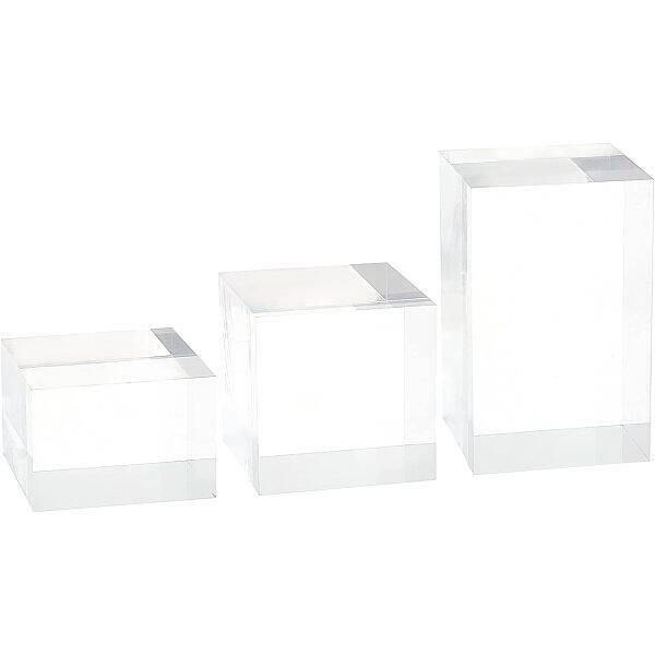 OLYCRAFT 3 Pcs Acrylic Display Stands Clear Collectibles Display Stands for Displaying Model Toy Pop Figures Gems Jewelry Per...