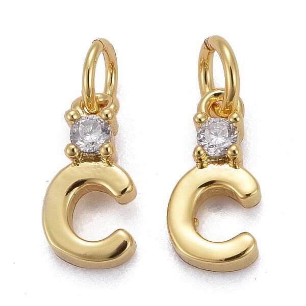 Brass Micro Pave Clear Cubic Zirconia Pendants