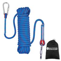 NewDoar 12KN 8mm Static Climbing Rope with 2 Carabiners – Escape Rope for Ice Climbing & Fire Rescue (33FT/66FT/98FT/165FT)