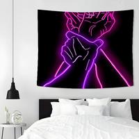 Neon Hand Pattern Tapestry Glow in The Dark for Room Decor, 1 Count Aesthetic Wall Hanging Decor, Wall Art for Home Living Ro...
