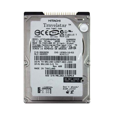 N1166 Dell 40GB 5400RPM IDE Ultra ATA/100 (ATA-6) 2MB Cache 2.5-Inch Hard Drive
