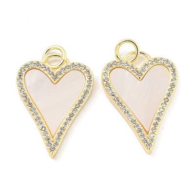 Brass Micro Pave Clear Cubic Zirconia Pendants