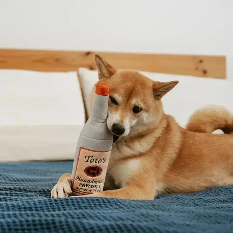 Vodka Design Plushie Toy for Dog, Sounding Plush Dog Paw Toy, Dog Supplies, Pet Toys