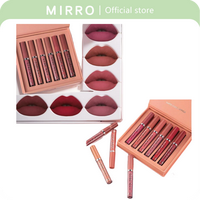 6pcs Waterproof Long-lasting Matte Lip Balm Set, Pearl Glossy Lip Care,Long-lasting high-pigment nude waterproof non-stick cu...
