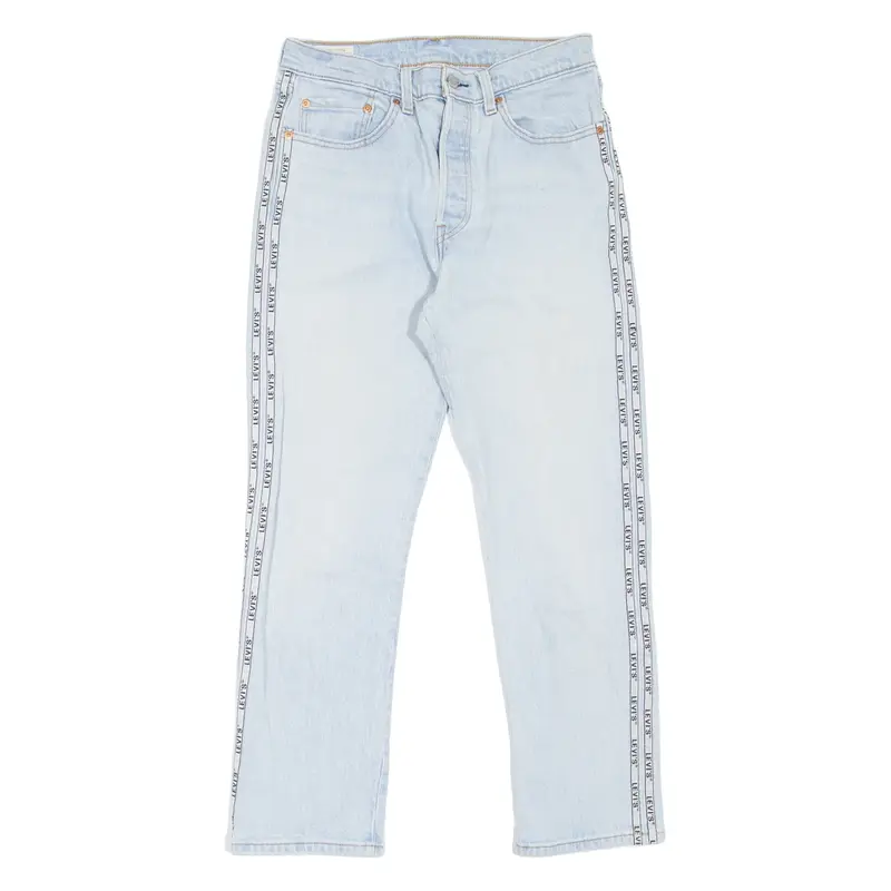 LEVI'S 501 BIG E Jeans Spell-Out Womens Blue Straight Stone Wash W27 L26