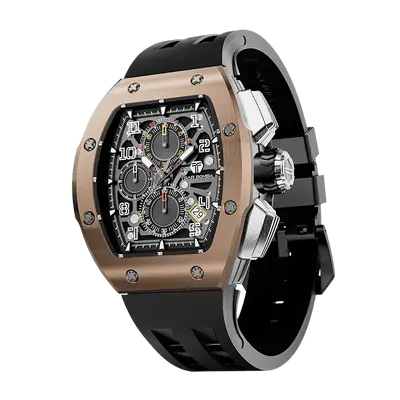 TSAR BOMBA Men's Quartz Watch | Rose Gold | Atomic TB8214 | Stanless Steel Bezel | Luxury Sport Watch | 50M Waterproof Sapphi...