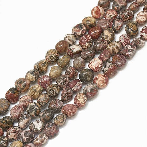 Natural Leopard Skin Jasper Beads Strands