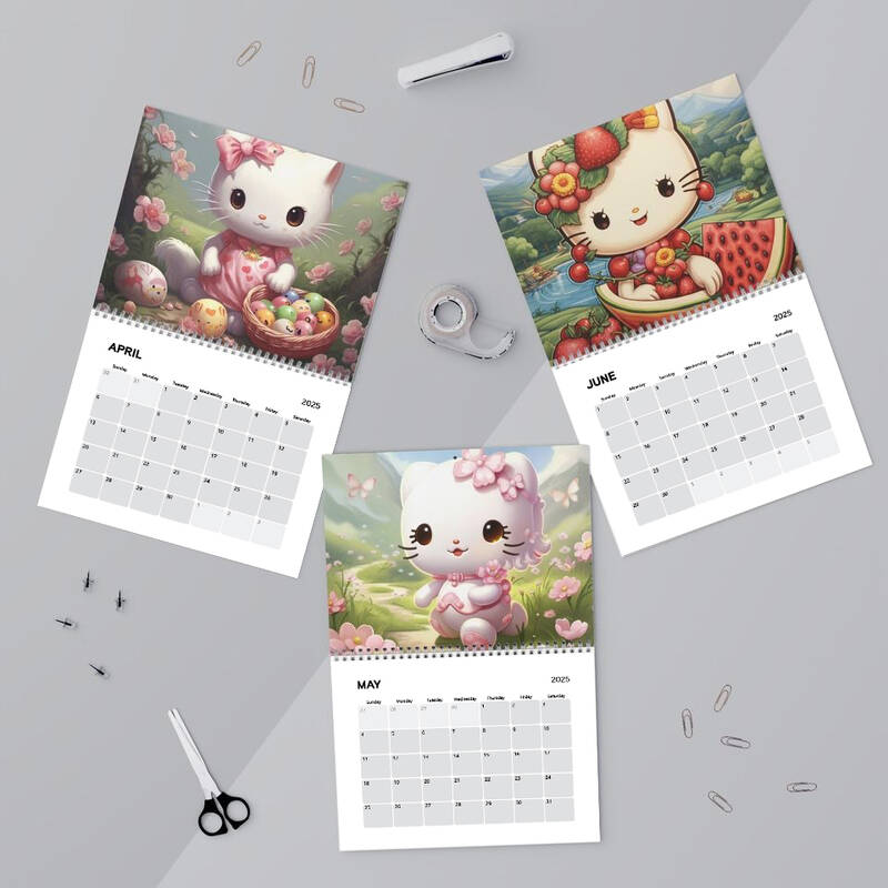 Kids Kitty Calendar (2025) Wall Calendar