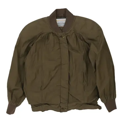 1980's Aquascutum Jacket - Medium Khaki Cotton Blend