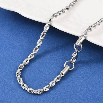 Tarnish Resistant 304 Stainless Steel Rope Chain Necklaces