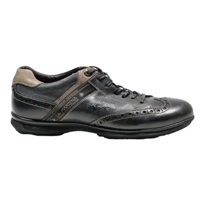LA MARINA Brogue Sneaker Trainers Black Leather Mens UK 6.5