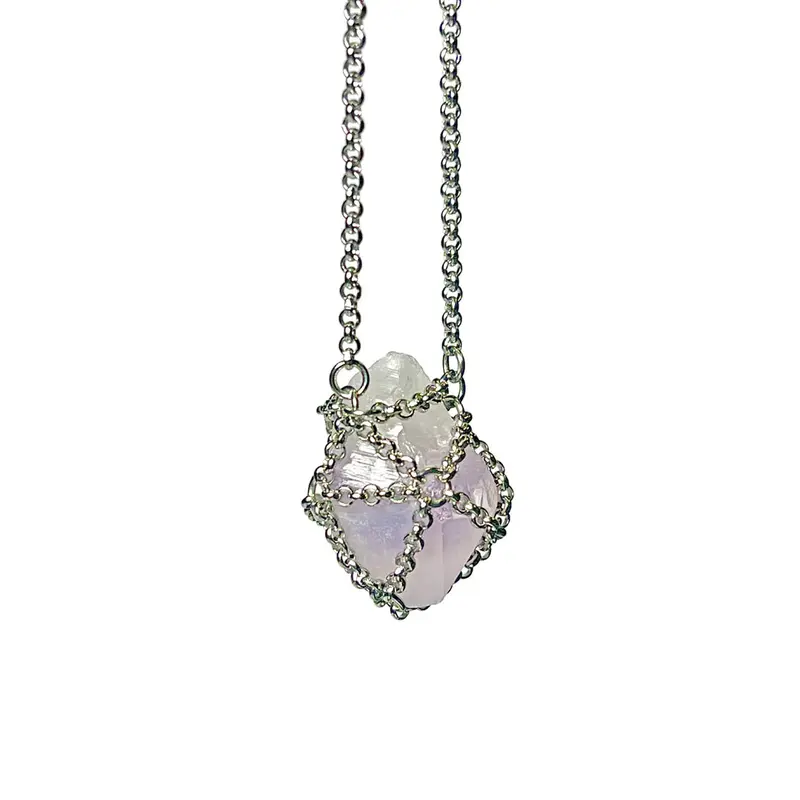 Caged Amethyst Gemstone Necklace | Size: 30