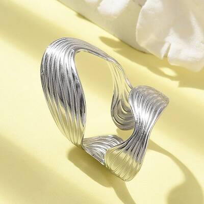 304 Stainless Steel Open Cuff Ring for Women