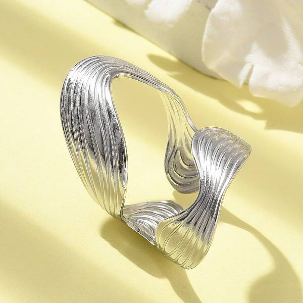 304 Stainless Steel Open Cuff Ring for Women
