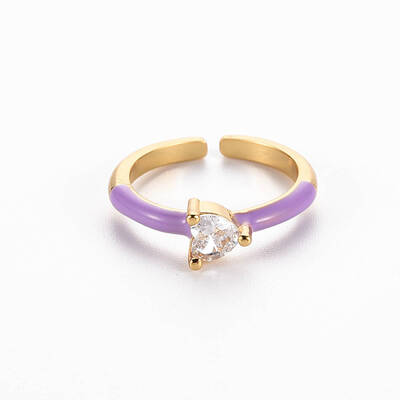 Brass Enamel Cuff Rings