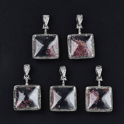 Transparent Glass Square Pendants