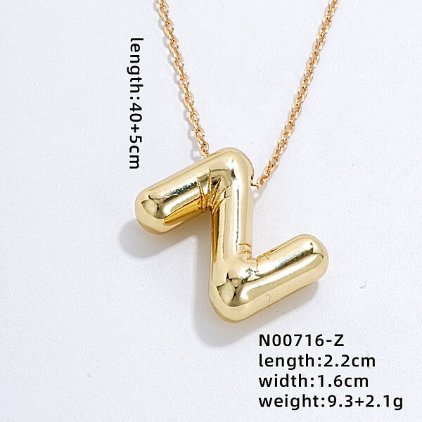 Stainless Steel Party Balloon Letter Pendant Cable Chain Necklaces for Women