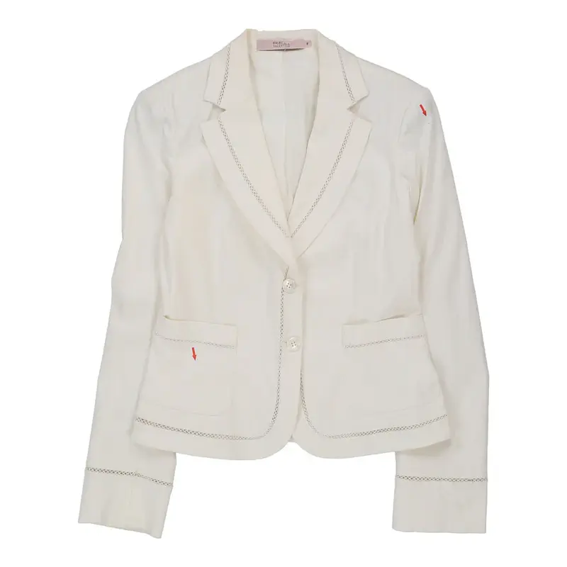 Red Valentino Blazer - Medium White Cotton | Size: medium