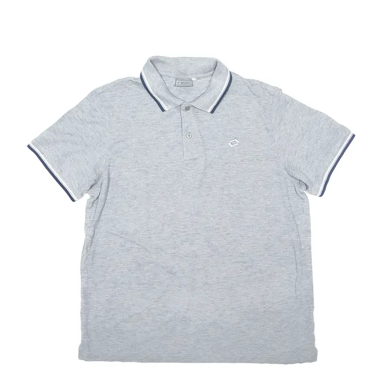 LOTTO Polo Shirt Grey Short Sleeve Mens L