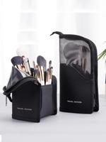 Makeup Brush Storage Bag, Large Capacity Makeup Brush Holder, Portable Waterproof Visible Cosmetic Organizer Pouch, Zipper Ma...