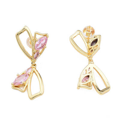 Cubic Zirconia Bowknow Stud Earrings