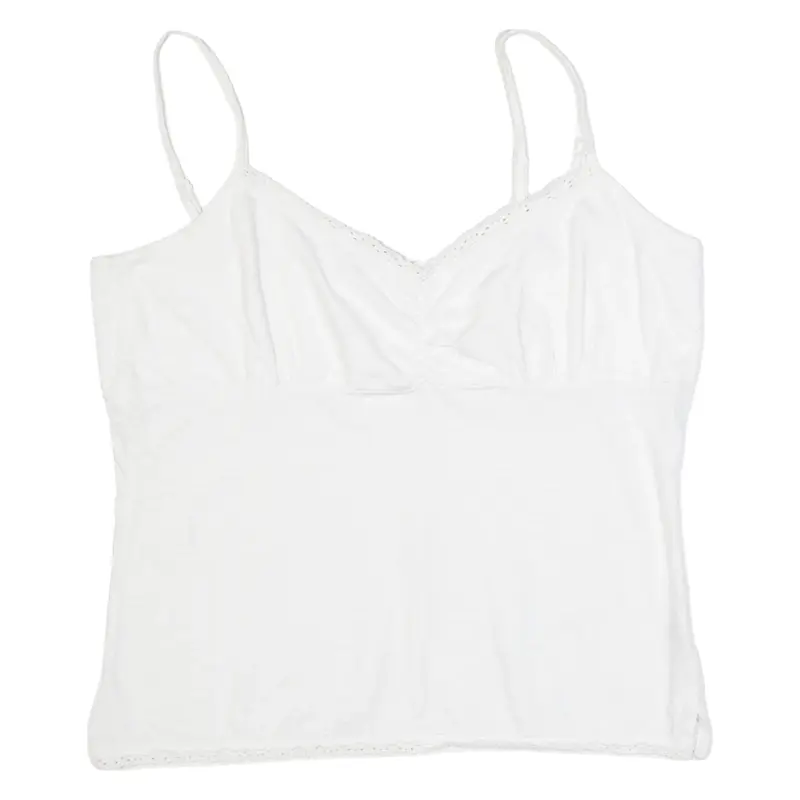 FAT FACE Womens Camisole Top White V-Neck Sleeveless UK 16