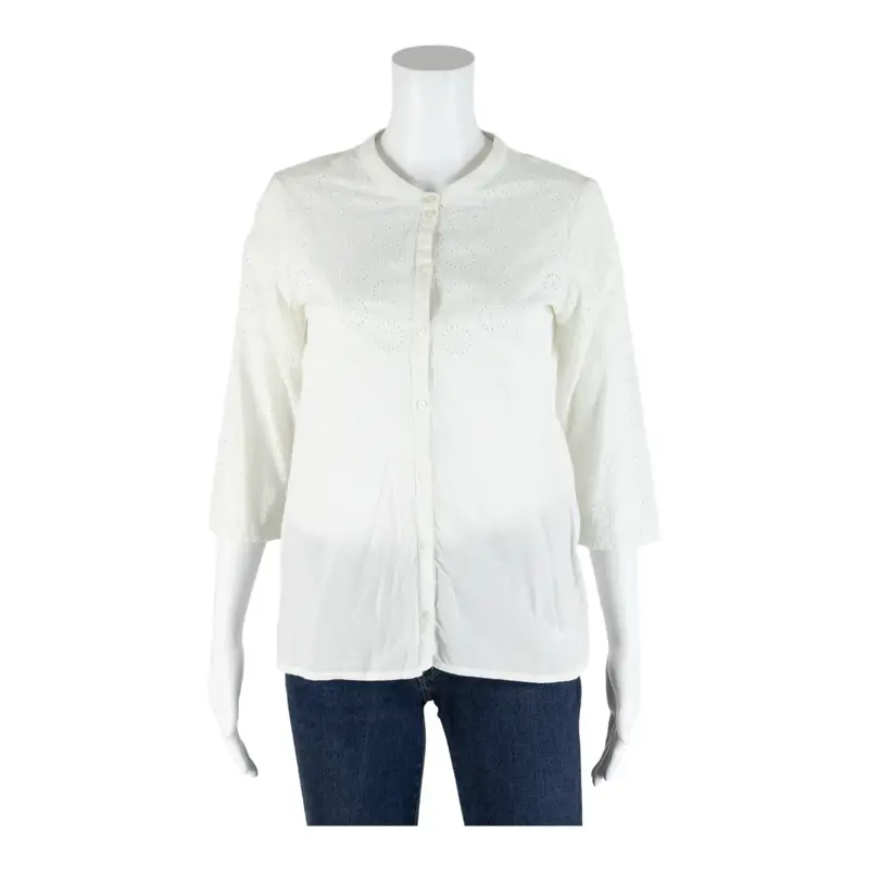 NAPAPIJRI Lightweight Lace Blouse White 3/4 Sleeve Womens XS