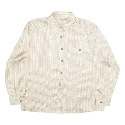 DELMOD Womens Shirt Beige Striped Long Sleeve UK 16