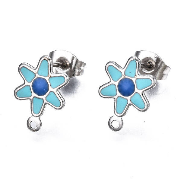 304 Stainless Steel Enamel Stud Earring Findings