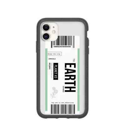 Clear Earthbound iPhone 11 Case With Black Ridge