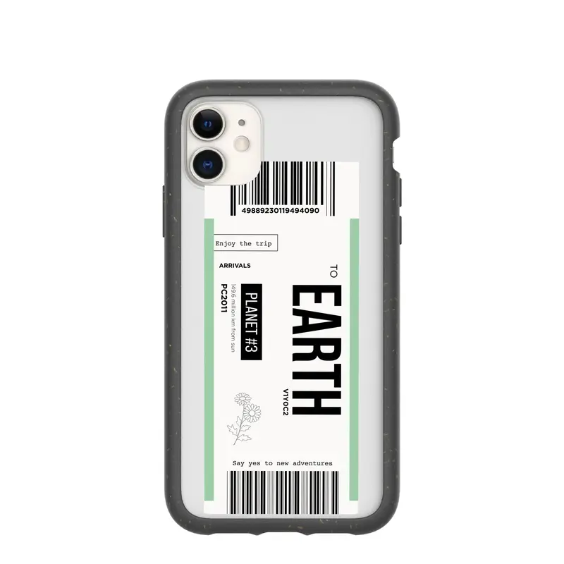 Clear Earthbound iPhone 11 Case With Black Ridge