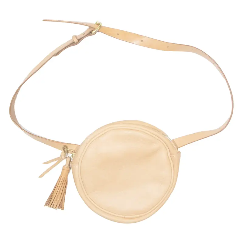 MAAD GOODS Womens Crossbody Bag Beige Leather